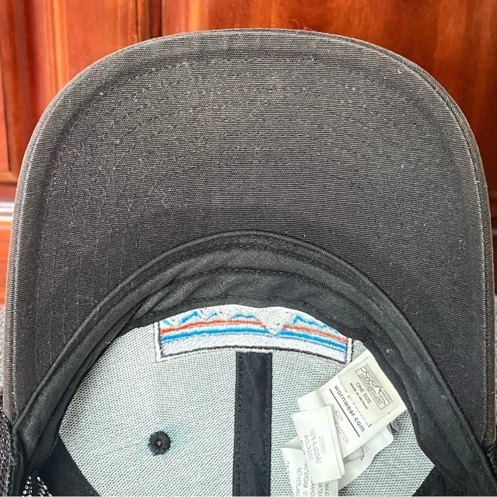 Patagonia Patched Logo Snap Back Mesh Trucker Hat Cap Adjustable Brown / Olive